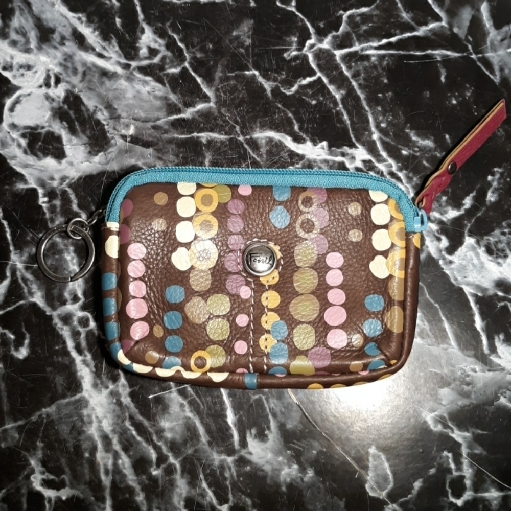 Fossil Wallet Wristlet Clutch Keychain - image 1
